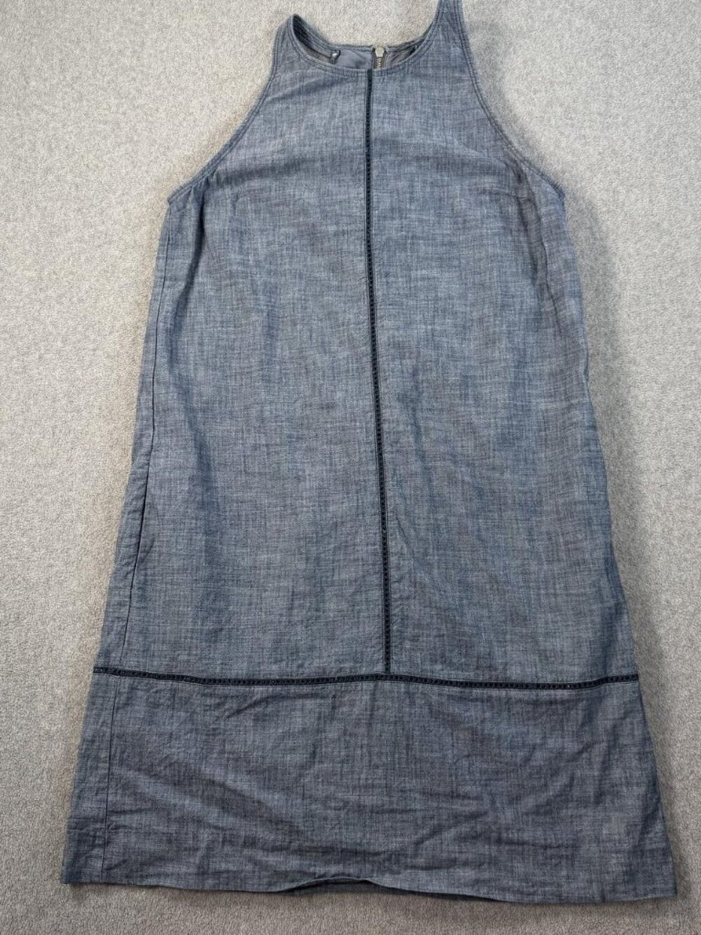 Chambray Halter A-Line Shift Dress
